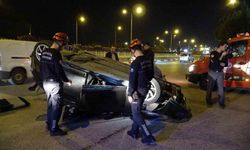 Çalıştığı oto galeriden emanet aldığı otomobille takla attı: 5 kişi kazayı burnu bile kanamadan atlattı