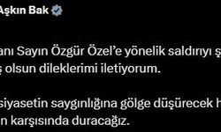 Bakan Bak: "CHP Genel Başkanı Özgür Özel’e yönelik saldırıyı şiddetle kınıyor, kendisine geçmiş olsun dileklerimi iletiyorum"