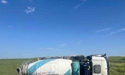 Ergene’de beton mikseri devrildi: 1 yaralı
