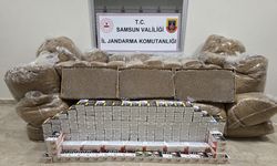 Samsun’da 1 ton kaçak tütün ve 60 bin dolu makaron ele geçirildi