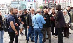 Taksim’de iki grup arasında kavga kamerada