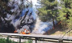 Tarsus’ta araçta çıkan yangın ormana sıçradı