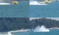 Adana’da uçağın suya düşme anı kamerada
