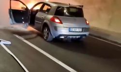 Demirkapı Tüneli’nde alev alan otomobil kullanılamaz hale geldi