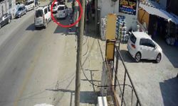 Emniyet şeridi ihlaliyle gelen kazayı yaya kıl payı atlattı