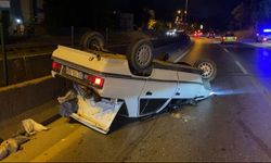 Kartal’da kontrolden çıkan otomobil takla attı: 2 yaralı