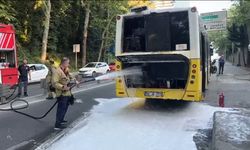Sarıyer’de otobüste çıkan yangın söndürüldü
