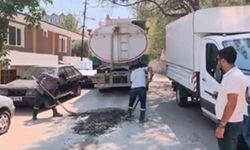 Sosyal medyada paylaşılan görüntüler mikserden yola dökülen betonu temizletti