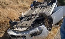 Sürücüsünün kontrolünden çıkan otomobil takla attı: 2 yaralı
