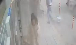 Tır lastiği patladı, vatandaşlar korku dolu anlar yaşadı