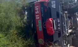 Yangına müdahaleye giden arazöz devrildi: 2 yaralı