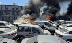 Yediemin otoparkında 10 araç alevlere teslim oldu