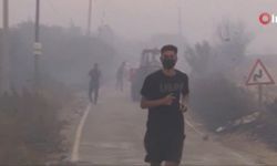 Orman yangını evlere doğru ilerliyor...  Menderes’te evler tahliye ediliyor