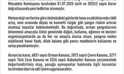 Elazığ’da havai fişek ve dilek balonu satımı ve kullanımı yasaklandı