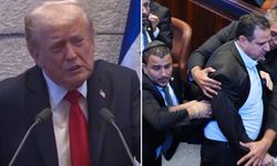 Trump İsrail Meclisi'nde protesto edildi