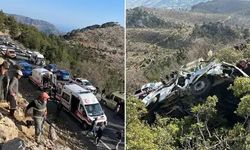 Mersin’de işçi servisi uçuruma yuvarlandı