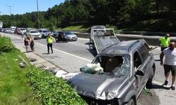 Samandıra-Kartal yolunda kaza'Cip yan yattı'