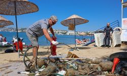 Gümbet'te deniz dibi temizliği