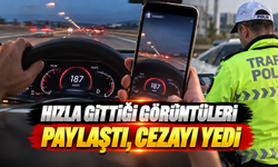 Hızla gittiği görüntüleri paylaştı cezayı yedi