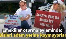 Emekliler İzmir'de oturma eylemi yaptı