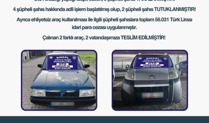 Bingöl’de oto hırsızlığı yapan 6 şüpheli yakalandı