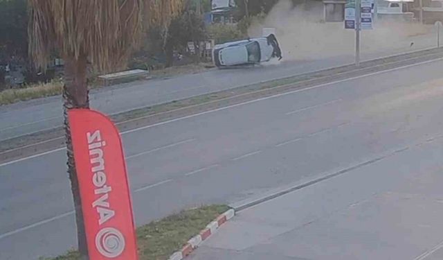 Bodrum’da takla atan araçtan çıkıp kaçtı