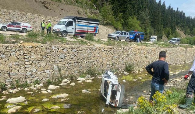 Yoldan çıkan otomobil dereye uçtu: 1 ölü, 1 yaralı