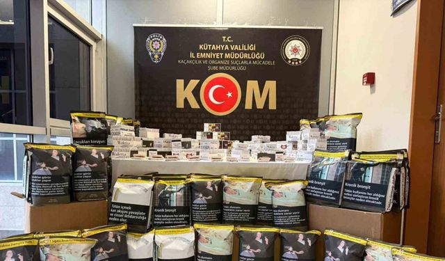 Kütahya’da kaçak tütün ve makaron operasyonu