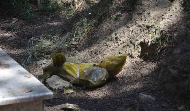 Naylon poşete sarıp Turgutlu mezarlığına attılar