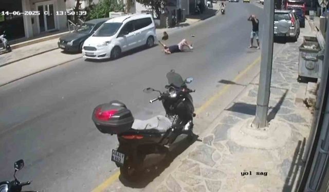 Bodrum’da aracın çarptığı yaşlı adam yaralandı: Kaza anı kamerada