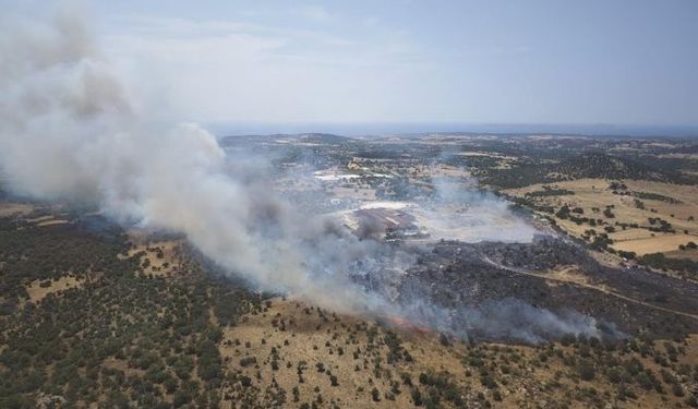 Çanakkale’de tarım arazisinde çıkan ve ormanlık alana sıçrayan yangın kontrol altına alındı
