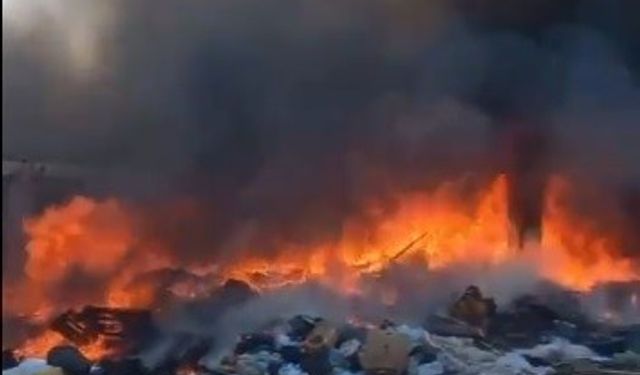Karşıyaka Belediyesi katı atık tesisinde yangın