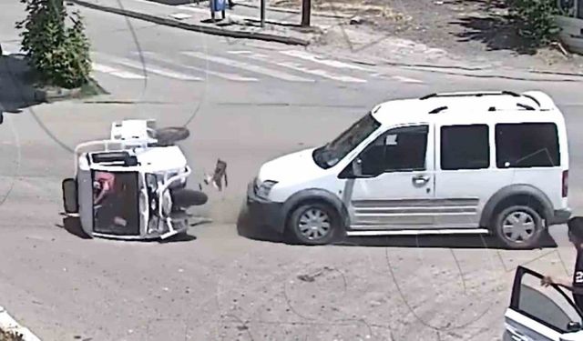 Kırıkkale’de dikkatsiz sürücülerin yaşadığı trafik kazaları kamerada