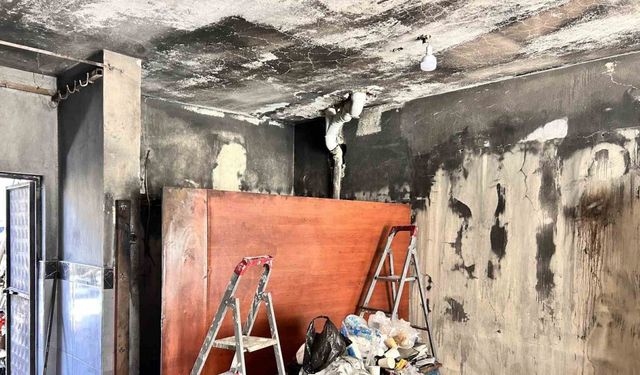 Motosiklet ustasının 35 yıllık emeği yangında küle döndü