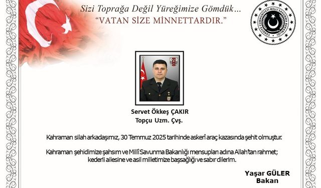 MSB: Edirne’de meydana gelen araç kazasında 1 asker şehit oldu