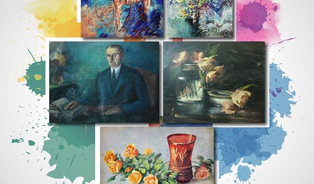 Sanatseverler Celal Günaydın'ın resim koleksiyonu sergisinde