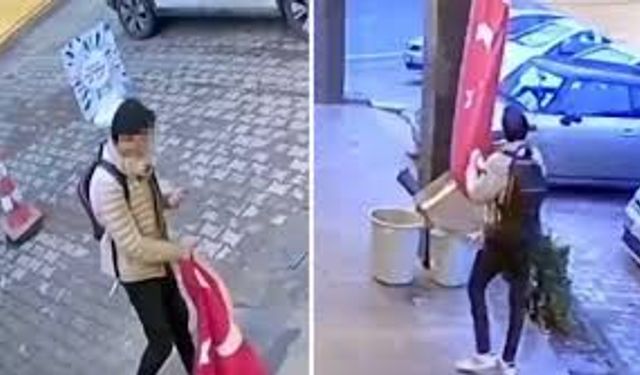 Beylikdüzü’nde Türk bayrağına saldıran şahıs yakalandı