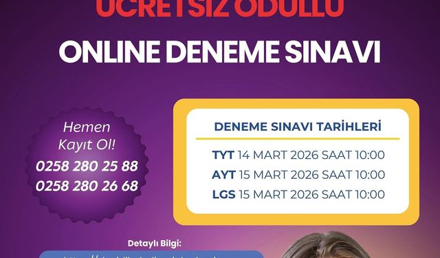 Denizli Büyükşehir’den öğrencilere aylık online deneme sınavı desteği