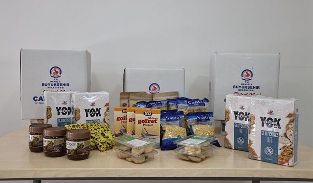 Denizli Büyükşehir’in glütensiz gıda paketleri sahiplerine ulaştı