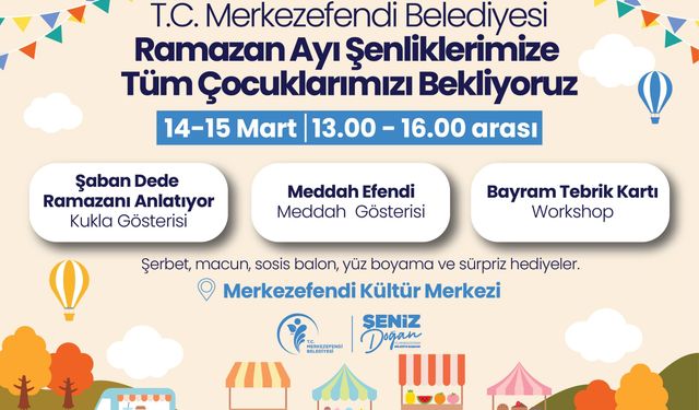 Merkezefendi'de çocukar için Ramazan şenliği düzenlenecek