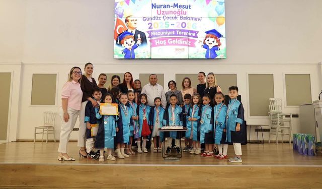 Merkezefendi'de miniklerin mezuniyet heyecanı