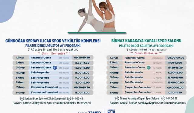 Bodrum Belediyesi Pilates programını başlatıyor