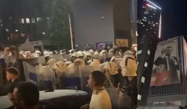 CHP İstanbul İl Binasında pankart gerginliği