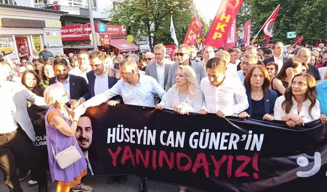 Özgür Özel'den Hüseyin Can Güner'e destek yürüyüşü