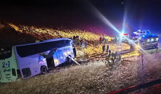 Amasya’da yolcu otobüsü şarampole uçtu