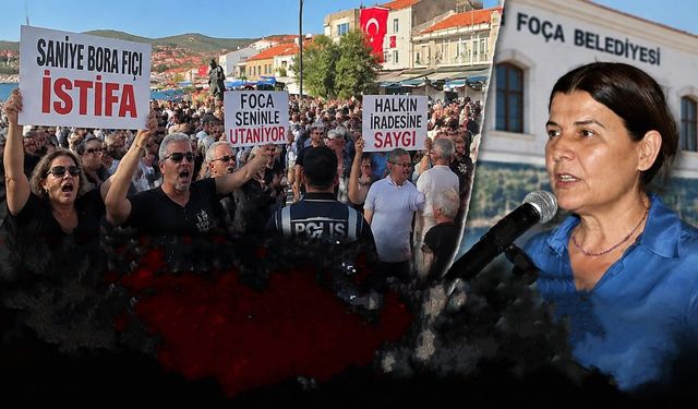 Foça dün istifa sesleriyle ve protestolarla inledi