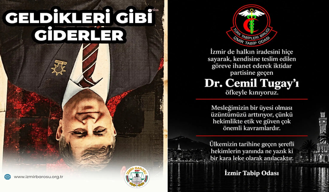 İzmir Barosu ve Tabip Odası’ndan Tugay’a tepki