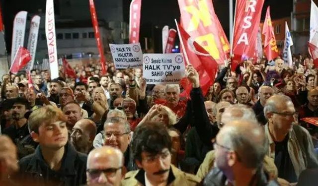 Halk TV önünde kayyım protestosu: Özel konuşuyor