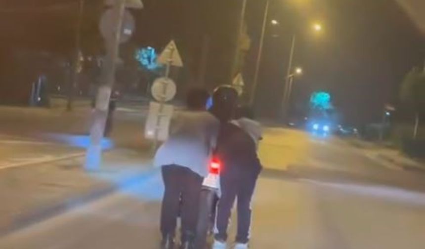 Arnavutköy’de paten yolculuğu kötü bitti, otomobilin altında kalmaktan son anda kurtuldu
