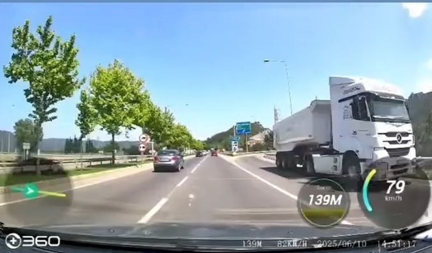 Çılgın kamyoncu otobanda tersten gitti